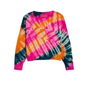 The Elder Statesman Zig Zag Tie Dye Cashmere Sweater Size XS MSRP $1695